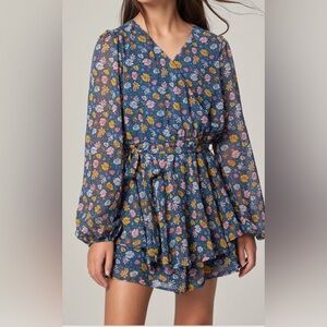 Floral Blue Kids Bodysuit